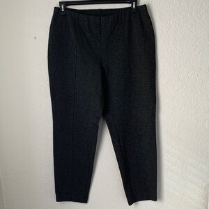 J Jill Ponte Slim Leg Charcoal Gray Pull On Stretchy Women’s Pants Size L